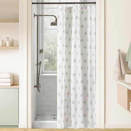 Stall Small Shower Curtain 36x72 for RV,Boho Orange Floral Waterproof Fabric Half Size Narrow Shower Curtains for Dorm Camper