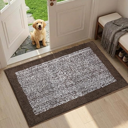 Bathroom Rugs 30x20 Non Slip Washable, Brown Bath Mat for Bathroom Floor Tub, Soft Absorbent Quick Dry Mats for Shower, Bathtub,Home Decor