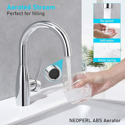 CREA Bar Sink Faucet Bathroom Faucets Single Hole Handle Chrome with Deck Plate Prep Wet Utility Small Mini Faucet for Marine Vessel Outdoor Farmhouse Vanity Lavatory