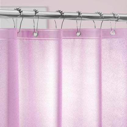 Seenus Waterproof PEVA Glitter Shower Curtain Liner Extra Long 72 x 84 inch, Dreamy Pink Sparkle Shower Curtain with 3 Large Magnets, Lovely Shower Curtain Lightweight for Tall Bathroom