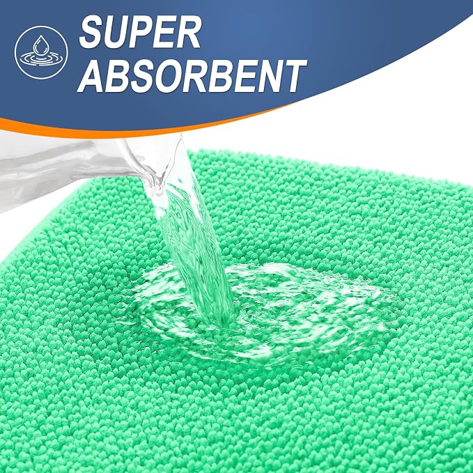 OLANLY Thick Memory Foam Bathroom Rug 36x24, Absorbent Bath Mat, Mint Green | Soft Quick Dry Bath Rugs, Non-Slip, Machine Washable Carpet for Bathroom Floor, Tub and Shower, Home Decor Accessories