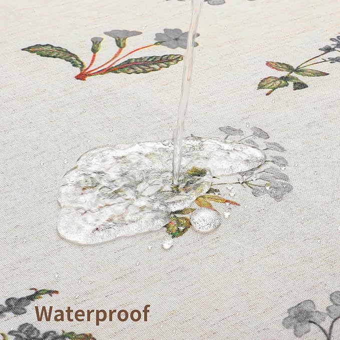 Colorful Star Farmhouse Grey Floral Linen Shower Curtain, 72" W x 84" L | Vintage Boho Shower Curtain for Bathroom, French Country Pattern Waterproof Bathroom Curtains with 12 Clear Hooks