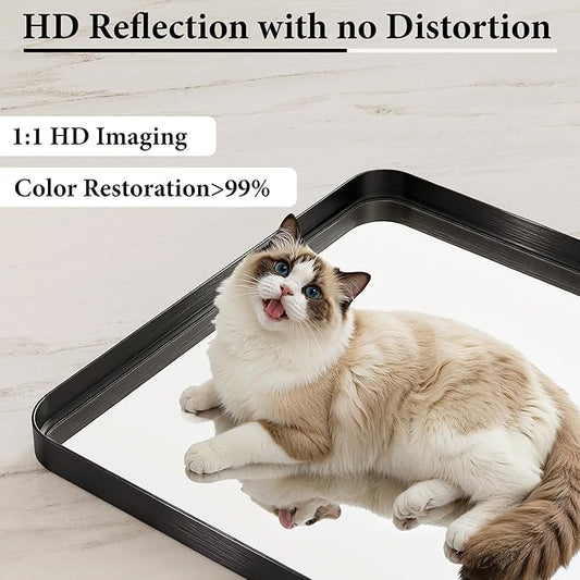 60X30 Inch Black Metal Framed Bathroom Mirror for Wall, Large Matte Vanity Rounded Rectangle Mirrors for Over Sink Wall, Modern Decorative for Restroom, Farmhouse, Horizontally or Vertically Hanging