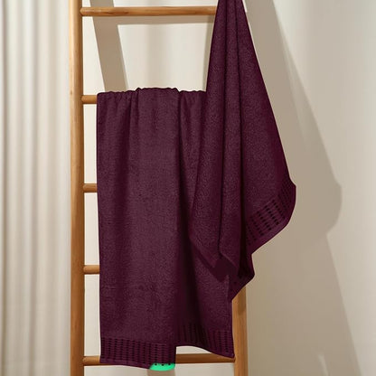 Cotton 2 Pack Oversized Bath Towel Set 28x55 inches, Large Bath Towels, Ultra Absorbant Compact Quickdry & Lightweight Towel, Ideal for Gym Travel Camp Pool - Burgundy