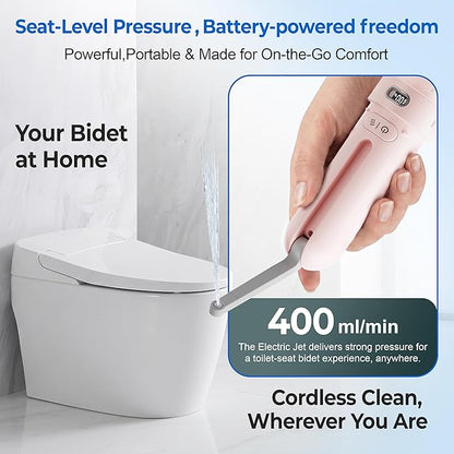 Portable Bidet for Travel | Bathroom - Rechargeable Electric Bidet Sprayer with 3 Pressure | Waterproof for Ultimate Personal Hygiene Cleaning at Home Office and Camping