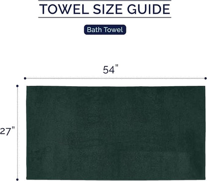Elegant Comfort Premium Turkish Cotton 2 Pack Bath Towel Set - 27 x 54 inch, Luxurious Hotel Spa Quality 100% Turkish Cotton 2PC Bath Towel Set - Highly Absorbent - Soft Bathroom Towels, Hunter Green