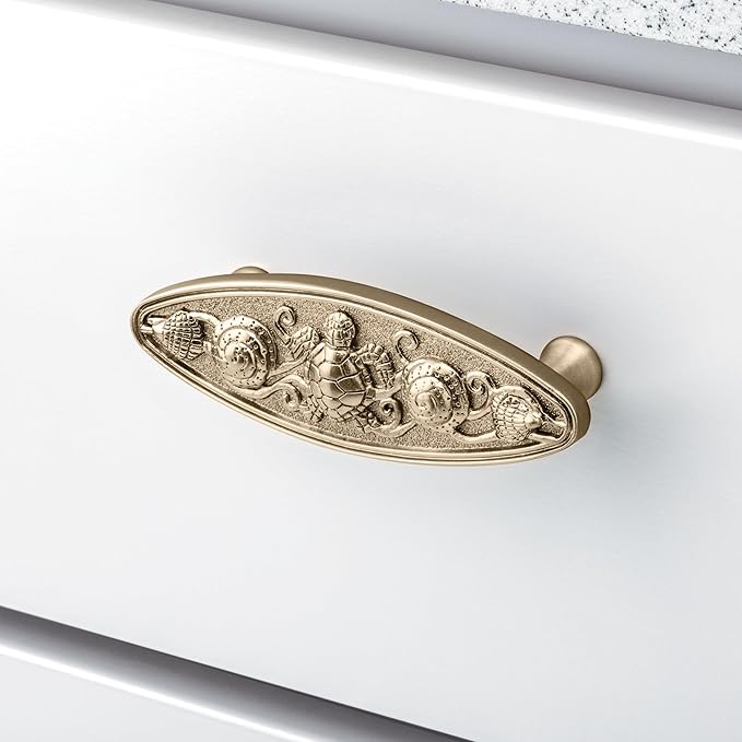 Franklin Brass 5 Pack Champagne Bronze Gold Cabinet Handles 3 inch (76mm) Kitchen Cabinet Handles and Drawer Pulls for Cupboards and Dressers | Seaside Cottage