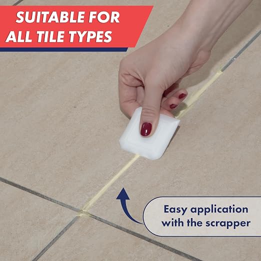 Tile Grout Repair Kit, Refresh Tile Grout Filler (8.8 oz, Ivory) | Restore & Renew Tile Joints, Fast-Drying Grout Sealer & Paint, Squeeze Tube for Bathroom, Shower & Kitchen Floors, Waterproof