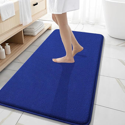 OLANLY Memory Foam Bathroom Runner Rugs 47x20, Long Bath Mats, Royal Blue | Soft Quick Dry Bath Rugs, Non-Slip, Absorbent Machine Washable Mat for Bathroom Floor, Tub and Shower, Home Decor Accessories