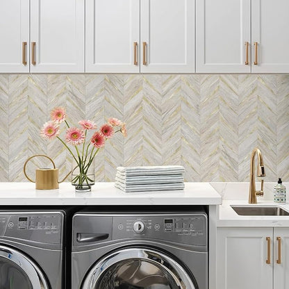 STICKGOO Herringbone Tile Peel and Stick Backsplash for Kitchen&Bathroom
