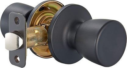 Amazon Basics Tulip Door Knob, Passage, Easy Installation, Matte Black