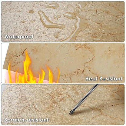 VallisCo 30-Piece Peel and Stick Floor Tiles, 12x12 Covers 30 Sq. Ft. Waterproof Vinyl Flooring, Renter-Friendly Self-Adhesive Floor Stickers for Kitchen, Bathroom, RV, Basement & Home DIY Beige