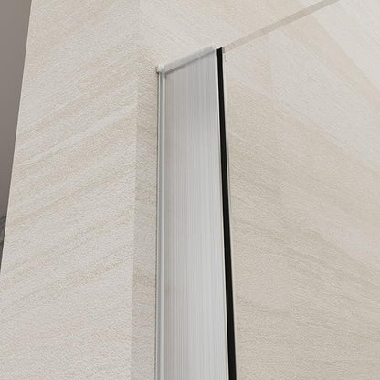 Shower Screen 36" x 76" Half Frameless Shower Wall Panel, Tempered Glass 3/8 inch, Easy to clean Coating, Fixed Glass Shower Door with Hardware (Brushed)