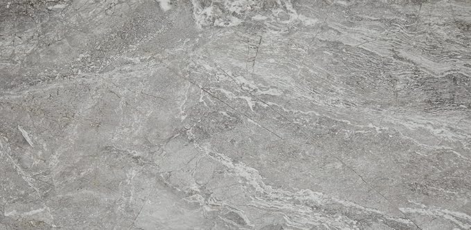 Daltile Perpetuo 12" X 24" Porcelain Marble Look Floor Tile in Polished Eternal Grey (9 pieces per carton) (17.01 sqft per carton)
