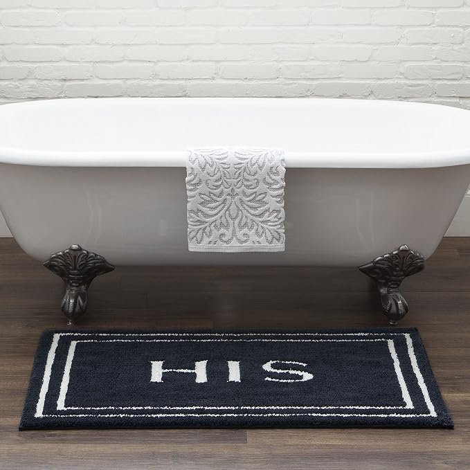Mohawk Home His Indigo 1' 8" x 2' 10" Bath Mat