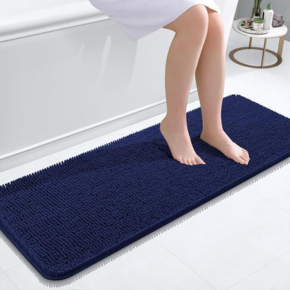 OLANLY Bathroom Runner Rugs 47x17, Extra Soft Absorbent Chenille Bath Rugs | Twilight Sapphire, Quick-Drying Rubber Backing, Machine Washable Long Bath Mat for Bathroom Floor, Tub and Shower, Home Decor