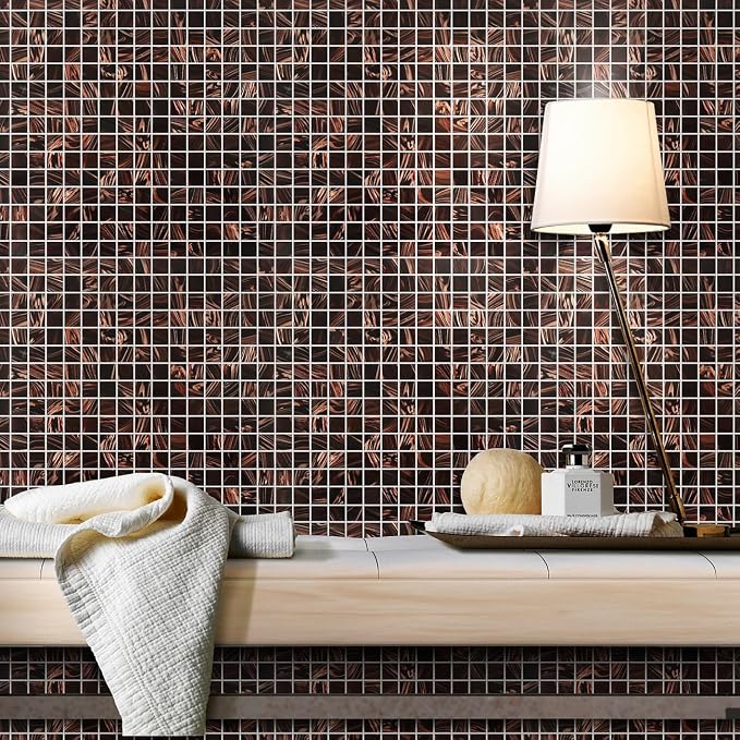 11.5 sq.ft Pruple Glass Mosaic Tile for Bathroom, Pool, Kitchen Backsplash | Waterproof Wall & Floor Tile. Heat & frost resistant outdoors. Mesh-mounted easy install. Use any grout. Easy clean. 10pcs.
