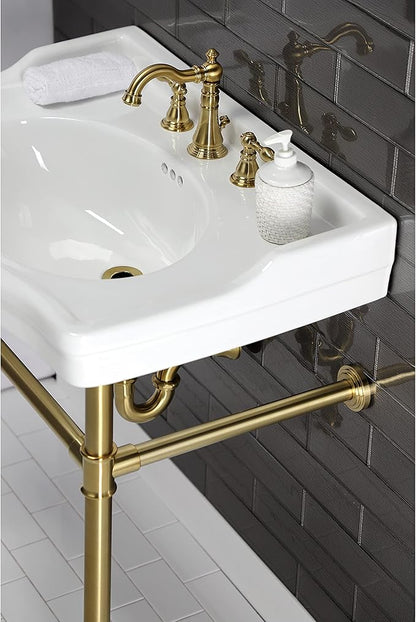 Fauceture FSC1973ACL American Classic Widespread Bathroom Faucet with Brass Pop-Up, Brushed Brass