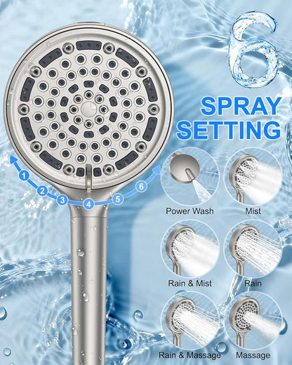 Brushed Nickel 11 Inch Rainfall Shower System – Filtered Handheld Sprayer Shower Head, Complete Bathroom fixtures Set Faucet Mixer Trim & Valve Kit