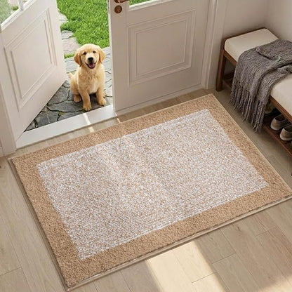 36x24 Large Bathroom Rugs Washable Non Slip, Beige Bath Mat for Bathroom Floor Tub, Soft Absorbent Quick Dry Mats for Shower, Bathtub,Home Decor