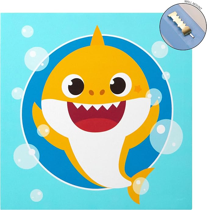 Idea Nuova Baby Shark 4 Pack Square Canvas Wall Art Set, 11''x11'' each