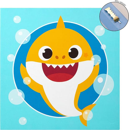 Idea Nuova Baby Shark 4 Pack Square Canvas Wall Art Set, 11''x11'' each