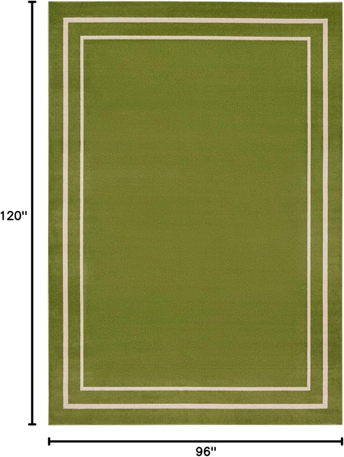 Nourison Home Nourison Essentials Green Ivory 8' x 10' Area Rug - Easy Clean, Non Shedding, Bed Room, Living Room, Dining Room, Kitchen (8' x 10')