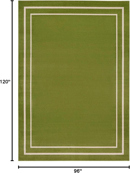 Nourison Home Nourison Essentials Green Ivory 8' x 10' Area Rug - Easy Clean, Non Shedding, Bed Room, Living Room, Dining Room, Kitchen (8' x 10')