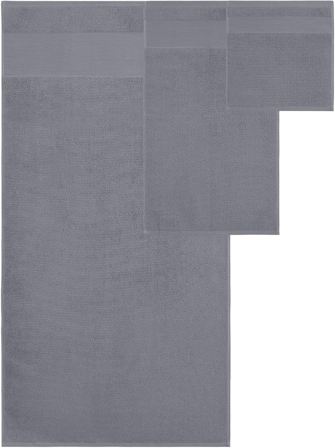 Modern Threads Air Cloud 18-Piece Towel Set - 100% Zero-Twist Cotton, 500 GSM, Quick Dry & Plush, Charcoal
