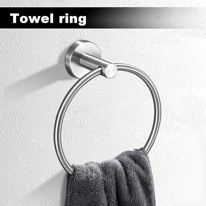 15sets 24inch Brushed Nickel Bathroom Hardware Set, Include 3PCS 24inch Towel Bar, 6PCS Robe Hook, 3PCS Towel Ring, 3PCS Toilet Paper Holder