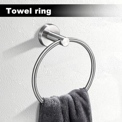 15sets 24inch Brushed Nickel Bathroom Hardware Set, Include 3PCS 24inch Towel Bar, 6PCS Robe Hook, 3PCS Towel Ring, 3PCS Toilet Paper Holder