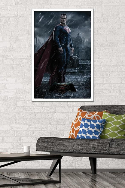 Trends International DC Comics Movie - Batman v Superman - Superman Wall Poster, 22.375" x 34", White Framed Version
