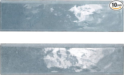 MSI Renzo Denim 3 in. x 12 in. Glossy Ceramic Subway Bullnose Tile Trim, Bathroom and Kitchen Backsplash, Accent Wall and Shower Wall Tile