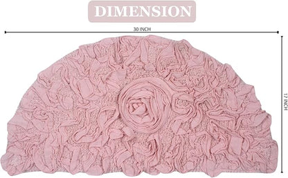 Home Weavers Bell Flower Collection 100% Cotton Tufted Bath Rugs, Extra Soft and Absorbent Bath Rugs, Non-Slip Bath Mats, Machine Washable, Bath Mats for Bathroom Floor, 17"x30" Slice Rug, Pink