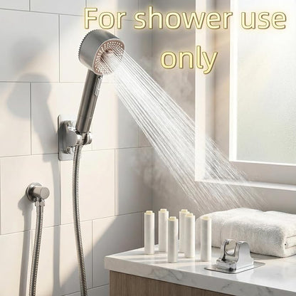 2026 High Pressure Handheld Shower Head with 6 Spray Modes - Detachable Showerhead with 5 Replaceable Filters for Hard Water | Includes 59" Anti-Burst Hose