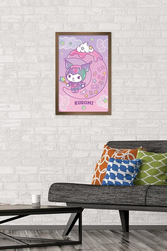 Hello Kitty and Friends: 24 Dreamland - Kuromi Wall Poster, 22.4L" x 14.7W", Bronze Framed Version