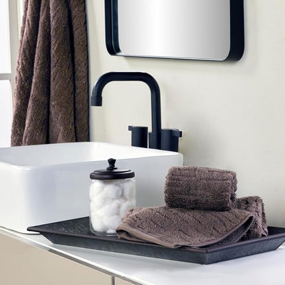 SKL Home CloudSoft Washcloth Set, 4-Piece, 100% Cotton Luxury, Mink Brown | Premium spa-level quality. 520 GSM weight. Ultra plush & absorbent.
