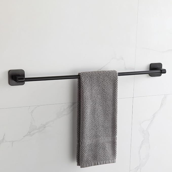 4 Pieces Bathroom Hardware Set, 24 inch Towel Bar, Towel Racks, Robe Towel Hooks, Toilet Paper Holder Wall Mounted Or Self-Adhesive,Stainless Steel and Plastic Bathroom Accessories Kit(Gray)