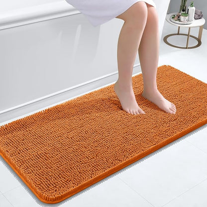 OLANLY Bathroom Runner Rugs 47x20, Extra Soft Absorbent Chenille Bath Rugs | Clay, Quick-Drying Rubber Backing, Machine Washable Long Bath Mat for Bathroom Floor, Tub and Shower, Home Decor Accessories