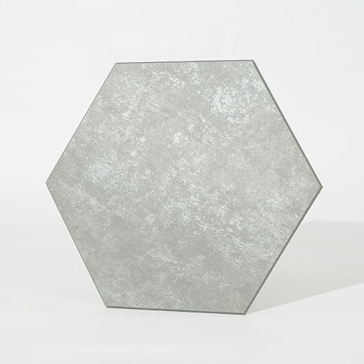 W&S 1-Sheet Matte Warm Grey Peel and Stick Flooring Tile,Thicker Hexagon Stick on Backplash for Kitchen,Self Adhesive Faux Stone Floor Tile for Living Room,Bathroom,Bedroom