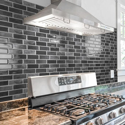 Art3d 10-Pack Marble Peel and Stick Backsplash, 12 x 12 in, Smoky Black | Strong Adhesion, Lightweight, Cuttable, Waterproof, Fadeless, Crack Resistant, for Kitchen, Bedroom, Ideal for Recently Moved