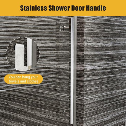 Shower Glass Door with Waterroof Seal Strip (56-60" W x 75 "H), Frameless Shower Sliding Door with Clear SGCC Tempered Glass 5/16" (8mm), Stainless Steel Hardware, Silver