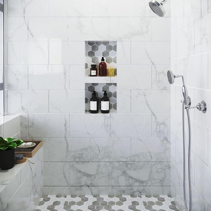 Shower Niche, Shower Niche Insert Tile Ready, 12x28 (13x29), Prefab Box | Houseables Recessed Bathroom Storage, In Wall Shelf, Cubby Inserts, Recessed Shampoo Soap Caddy, Inset Shelves, Built In Nook