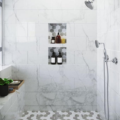 Shower Niche, Shower Niche Insert Tile Ready, 12x28 (13x29), Prefab Box | Houseables Recessed Bathroom Storage, In Wall Shelf, Cubby Inserts, Recessed Shampoo Soap Caddy, Inset Shelves, Built In Nook