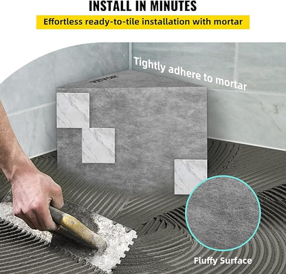 VEVOR Tile Shower Seat, 22.4" x 16" x 20" Ready to Tile Shower Seat, Factory Waterproof & 100% Leak Proof Tileable Shower Corner Seat, 440lbs Load-Bearing Triangular Board Shower Bench, Grey