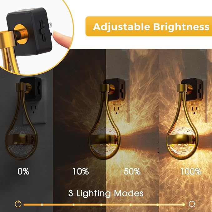 L LOHAS LED Night Lights Plug Into Wall, Star Projector Nightlight | Dusk to Dawn Sensor, 3000K Soft White, 330°Rotating Globe Night Light for Bedroom, Hallway, Home Decor, Gaming Room