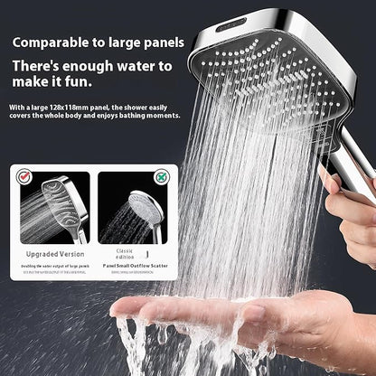 High Pressure Shower Head with Handheld Spray, 8-Mode Powerful Handheld Shower Head with High-Pressure Jet Setting for Bathroom Cleaning, Silicone Nozzles, gray