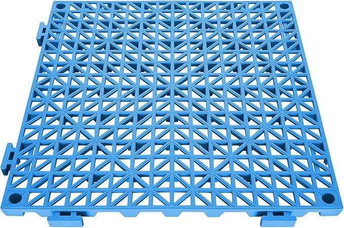 Happybuy Interlocking Tiles 55 PCS Blue, Drainage Tile 12x12x0.5 Inches, Outdoor Floor Interlocking Deck Tile, Flooring for Pool Shower Bathroom Deck Patio Garage Tiles
