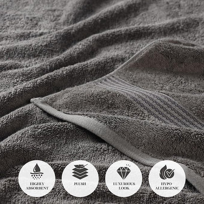 Superior Egyptian Cotton Face Towel/Washcloth Set, Small Towels for Home Bathroom, Master, Guest Bath, Decor Essentials, Quick Dry, Absorbent, Spa, Hotel, Resort, Adult, Kids, Set of 10, Charcoal