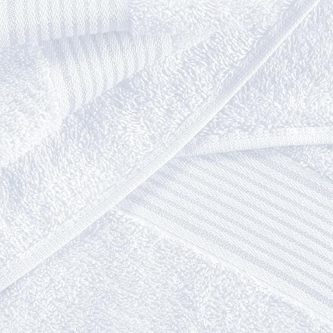 Cotton 2 Pack Oversized Bath Towel Set 28x55 inches, Large Bath Towels, Ultra Absorbant Compact Quickdry & Lightweight Towel, Ideal for Gym Travel Camp Pool - White
